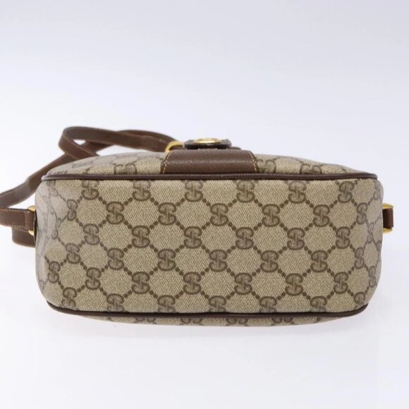 GUCCI GG Supreme Web Sherry Line Bag PVC Beige Gold 89 02 032 Auth 137285 - Picture 7 of 16